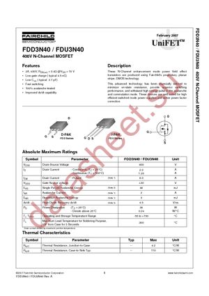 FDD3N40TF datasheet  